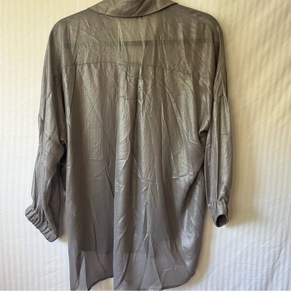 Zara Sheer‎ Button Down Long Sleeve S - Picture 4 of 5
